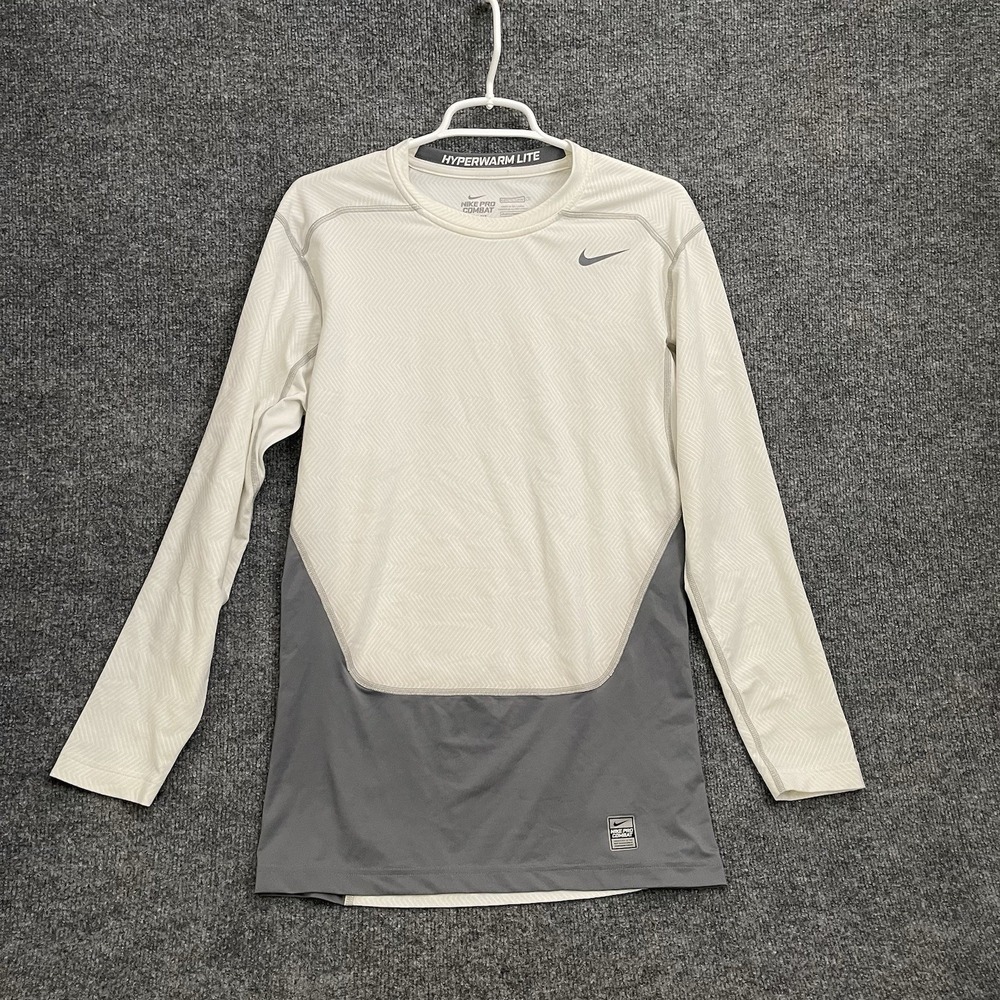 Nike Pro Hyperwarm Compression Shirt Men's Sz XL 588890-100 White
